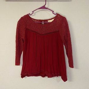 Dark Red Lacey Blouse